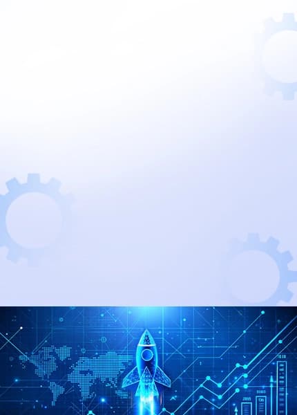Startup growth concept with rocket launch icon representing innovation and business acceleration