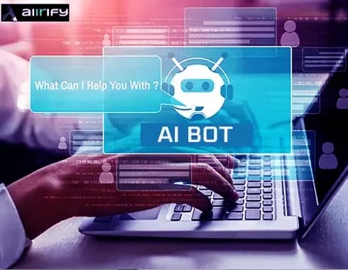 AI chatbot interface on laptop representing case study of an IT company using software product engineering services to automate IT infrastructure management.