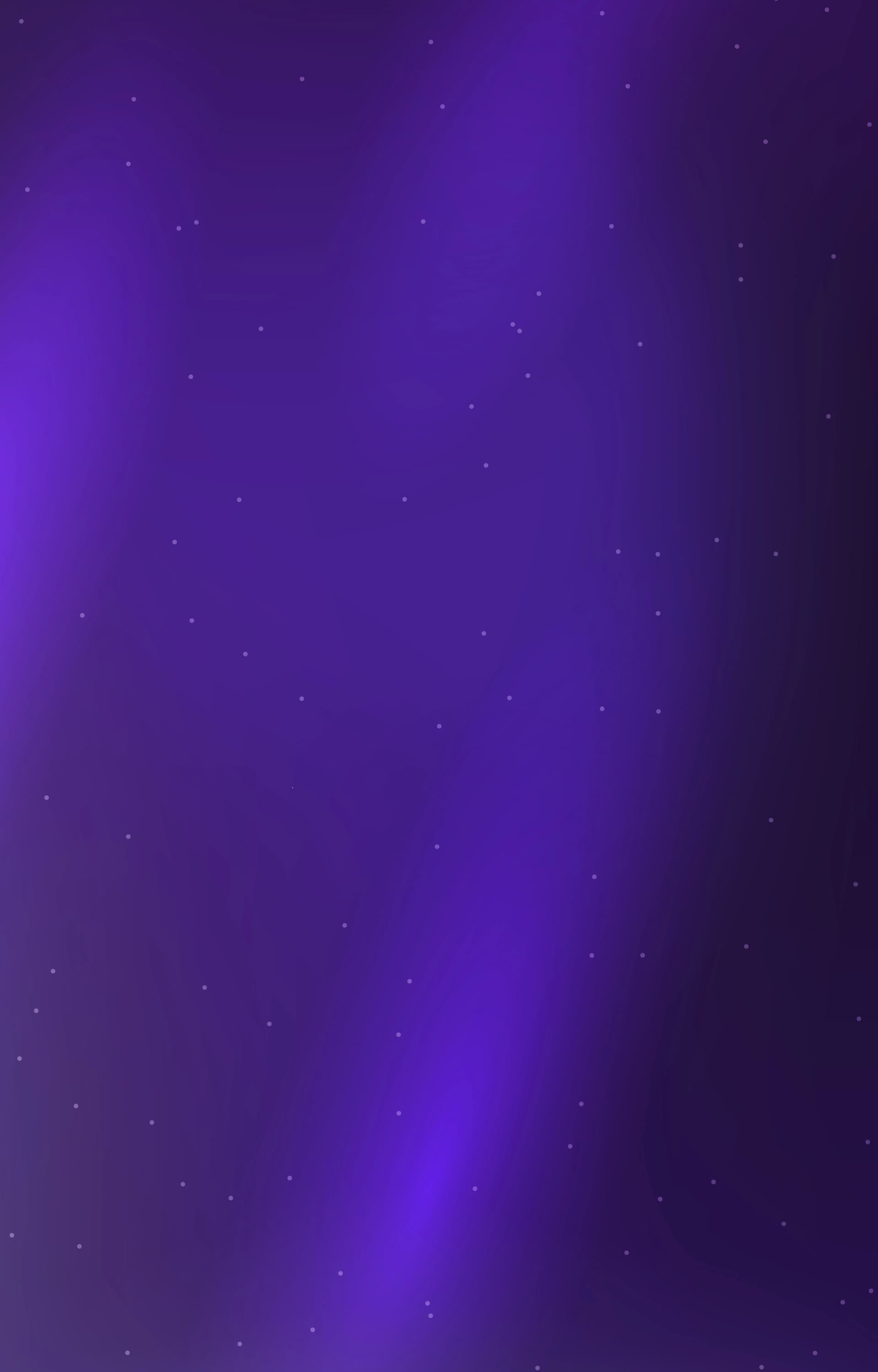 Abstract purple gradient background with soft light and star-like dots, representing innovation and the futuristic nature of artificial intelligence software development.