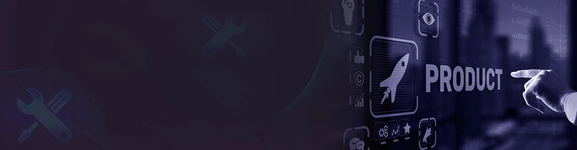 Hand interacting with a digital product interface, representing software consulting services used to design a custom e-commerce model that helped a carpet exporter scale globally while supporting retail partners.