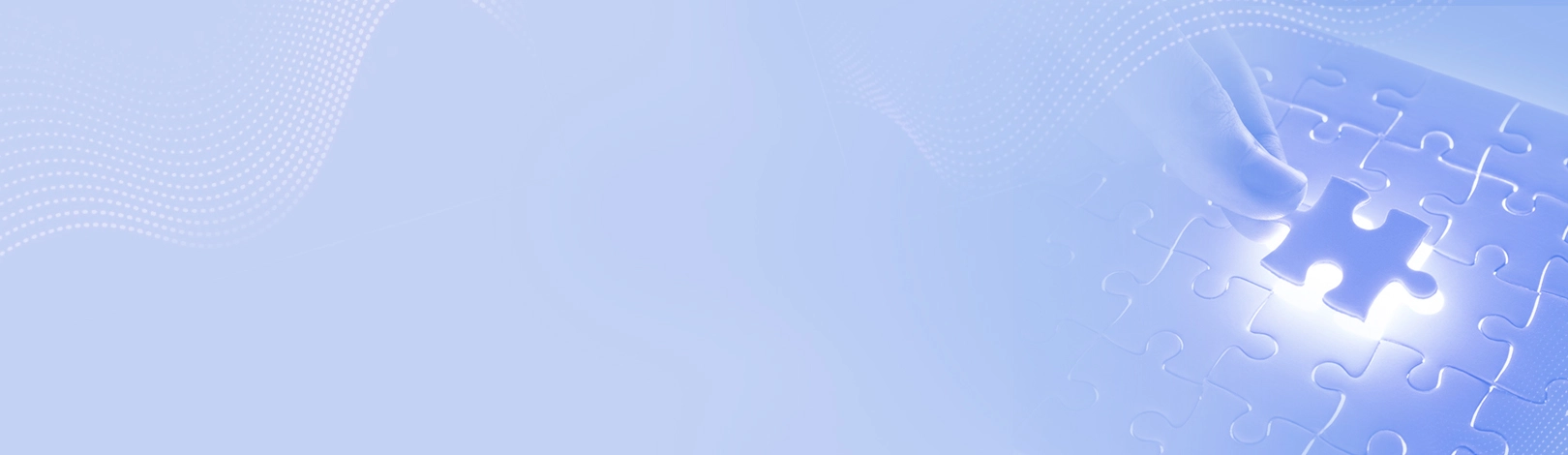 Business problem-solving concept showing a hand placing the final puzzle piece for strategic solutions